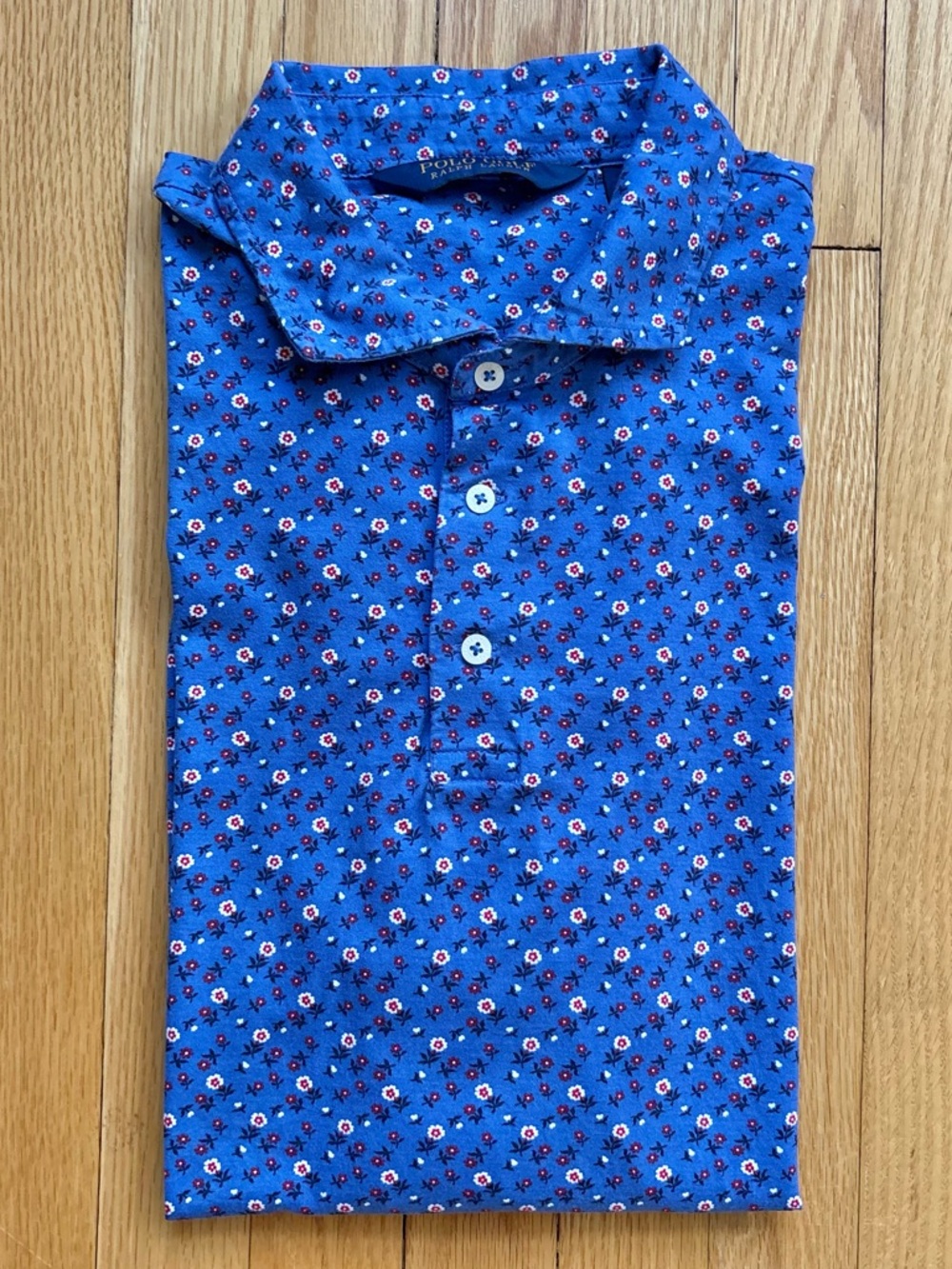 Polo Ralph Lauren Golf Men’s Short Sleeve Polo Shirt Pima Cotton XL Blue Floral